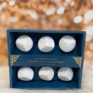 Home Decor White Decorative Drawer Pulls Stone Detail